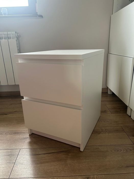 MALM Komoda, 2 szuflady, biały, 40x55 cm