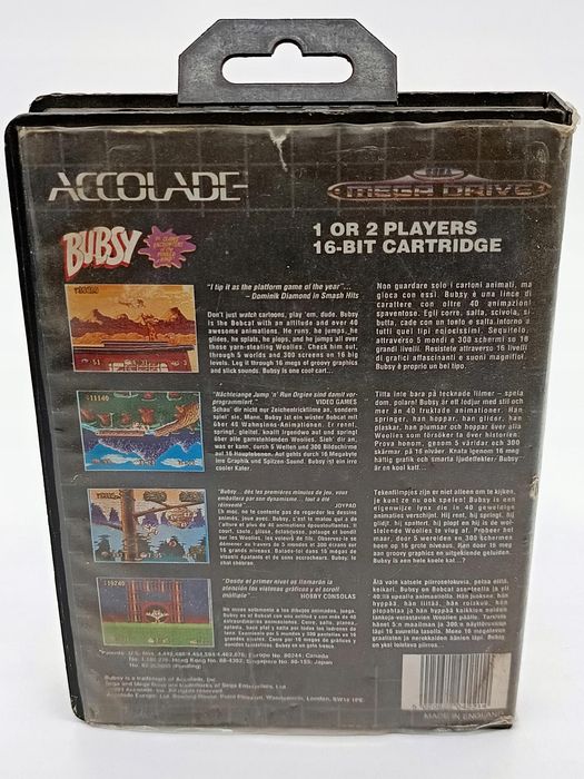 bubsy sega megadrive pudełkowa
