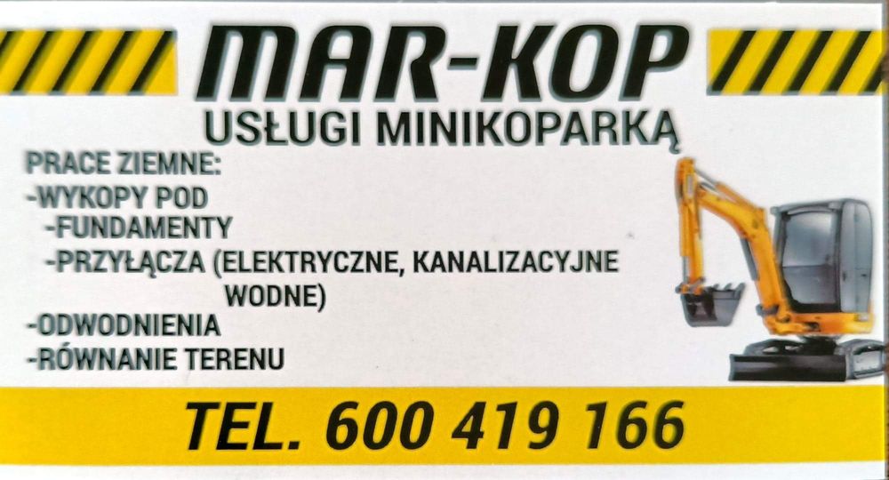 Usługi minikoparka