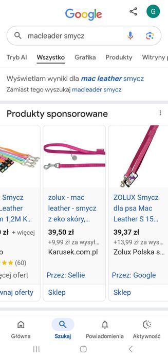 Szelki smycz dla psa/kota 120 cm MacLeather