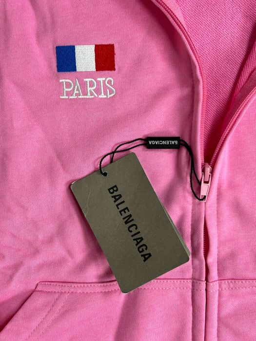 Balenciaga Paris zip up pink зіпка баленсі баленсіага рожева худі худак S M L