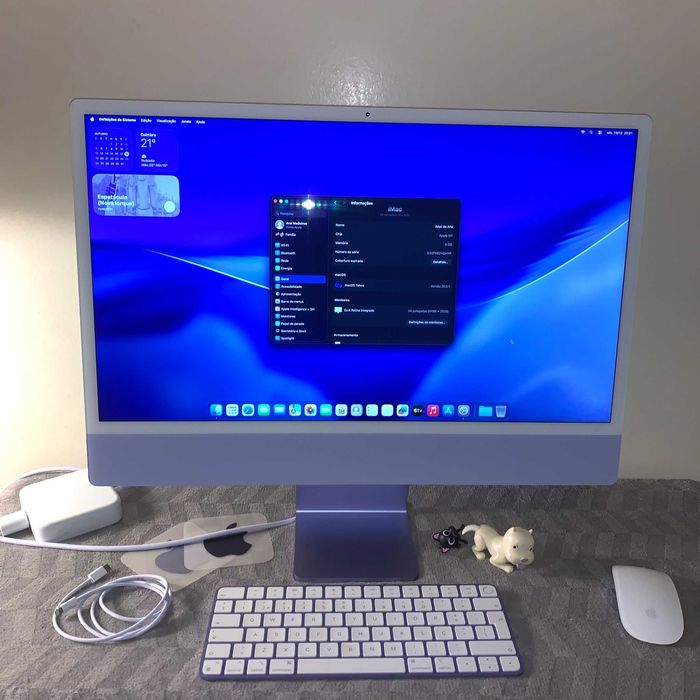 iMac 24" 2021 M1 512GB Roxo Estado Impecável