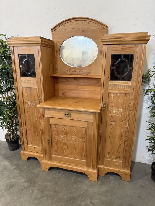 Piękny sosnowy kredens bufet lustro lite drewno super stan wysyłka