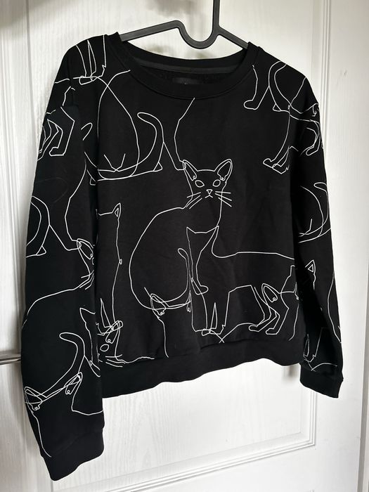 Bluza w koty, kotki czarna krotka House 36 S