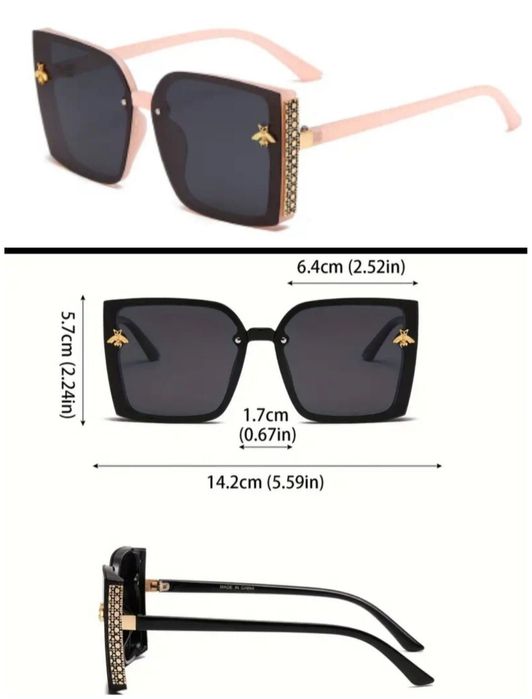 Okulary przeciwsłoneczne różowe pszczoła. Wyprzedaż