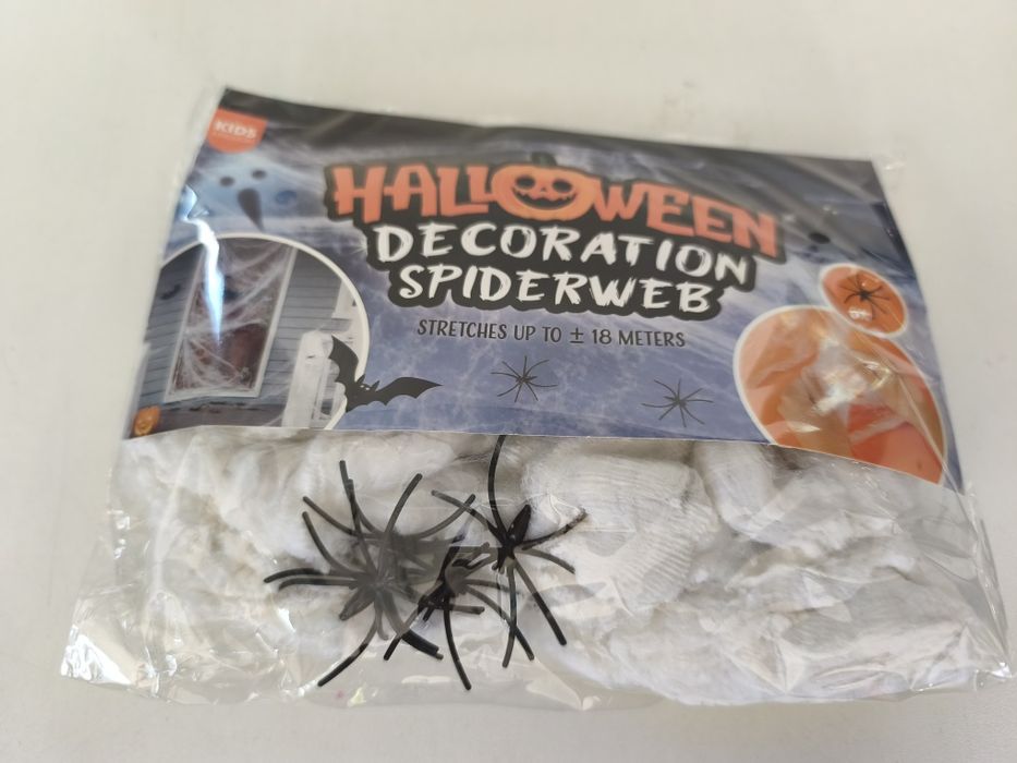 pajęczyna na halloween 18 metrów w zestawie pajaki