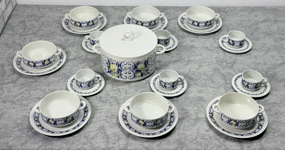 Фарфоровый столовый сервиз и террен кофейный сервиз фирмы Villeroy Boch серия Cadiz GDR Германия