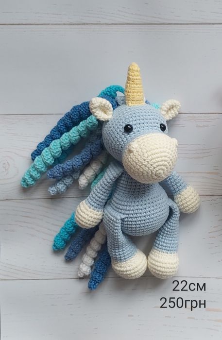 Амігурумі єдиноріг ведмедик ручна работа