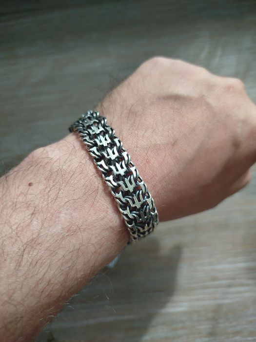 Срібний браслет 55г чоловічий, мужской серебряный браслет 925