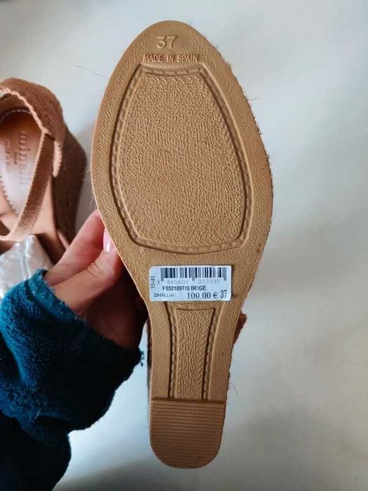 Alpercatas cunhas castanhas/bege Minelli