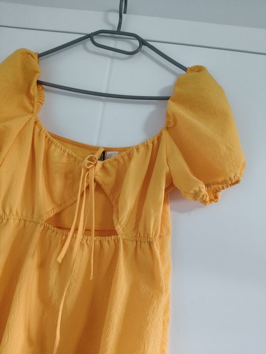 Żółta sukienka hiszpanka butteryellow dress ruffle M