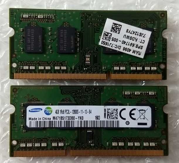 Pamięć RAM 8GB (2x 4GB) DDR3 1600 MHz Laptop niskonapięciowe