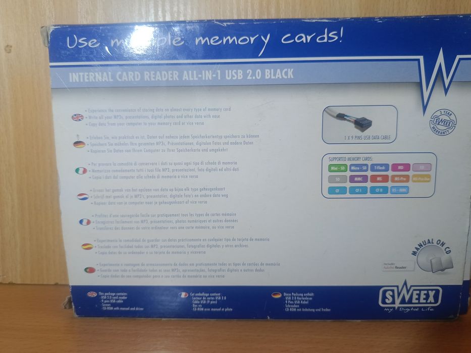 Czytnik SWEEX INTERNAL CARD READER ALL IN 1 USB 2.0