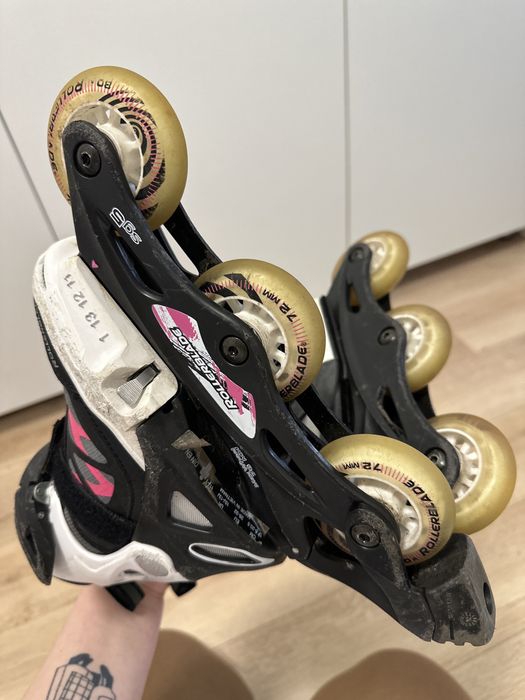 Б/У Дитячі ролики Rollerblade Spitfire для дівчинки чорно-рожевий 28-32