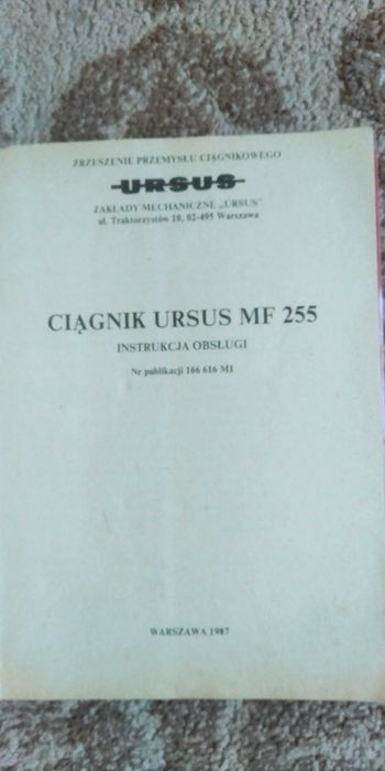 Instrukcja obsługi MF 255 oryginał 1987 + GRATIS