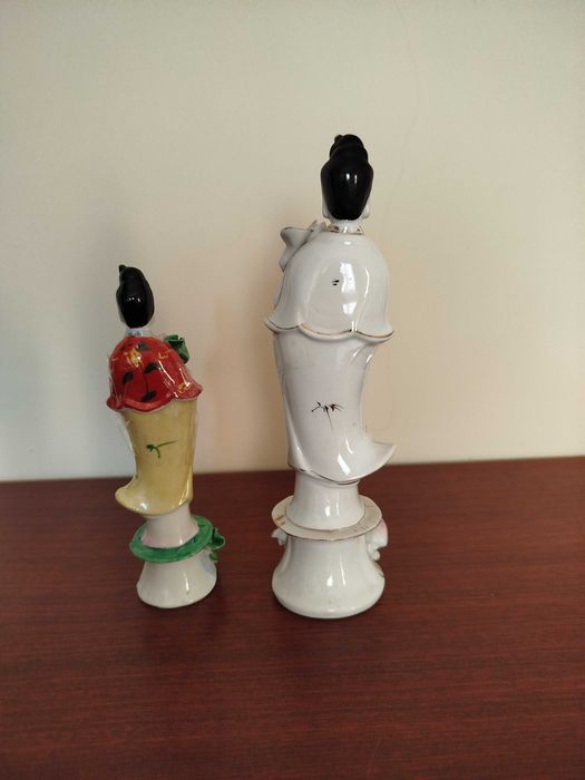 Deusas chinesas da felicidade antigas em porcelana