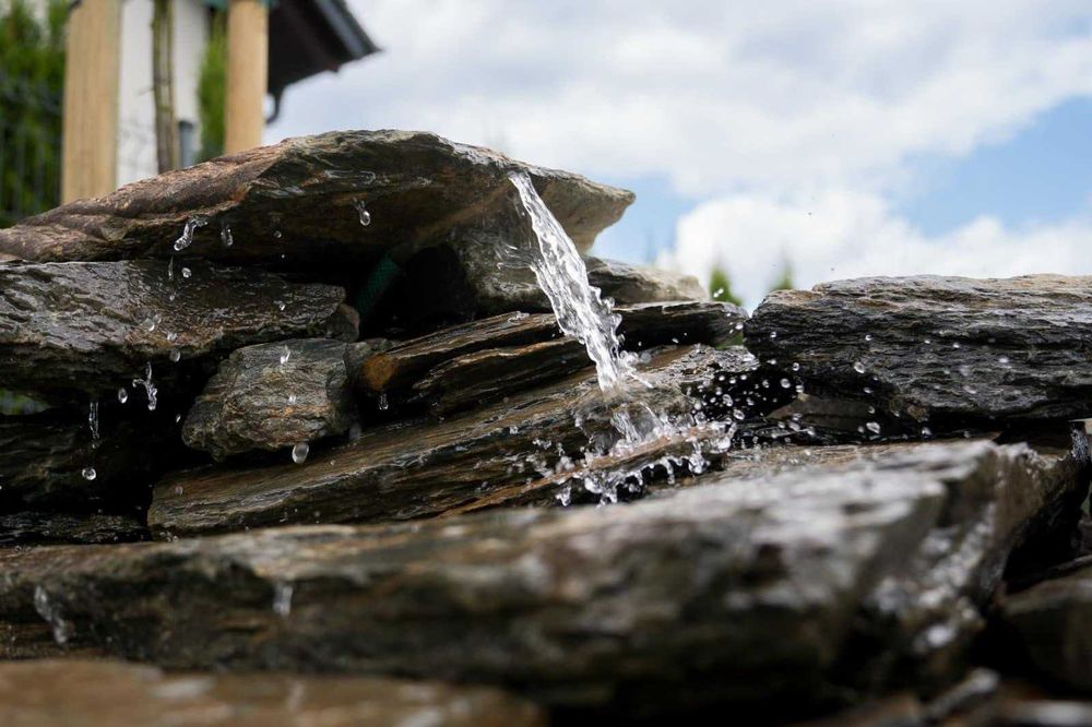 Fontanna, Kaskada, Wodotrysk, Naturalny kamień ogrodowy, Poidełko
