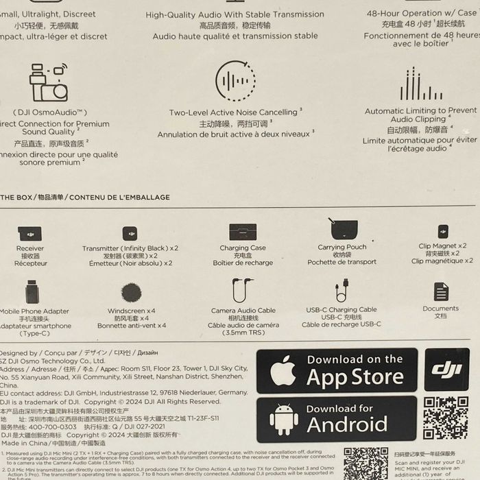 DJI Mic Mini (2 TX + 1 RX + Charging Case) - NOVO - 3 ANOS DE GARANTIA