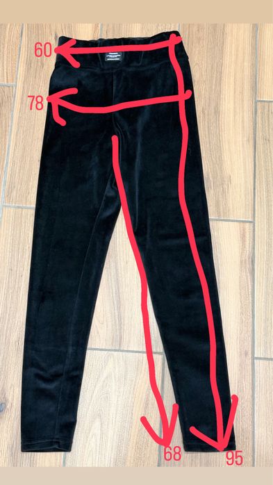 Чорні велюрові лосини (легінси) для дівчинки — розмір 164