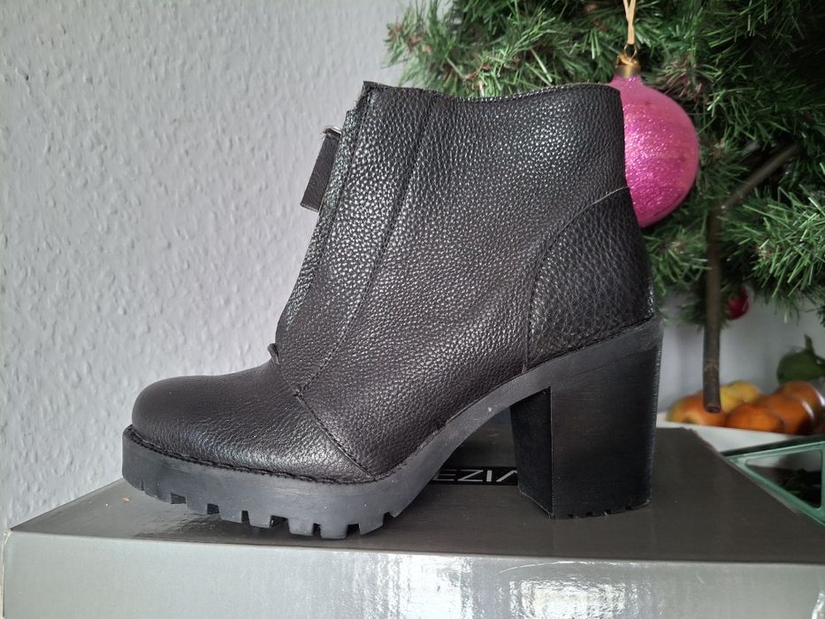 H&M  skórzane botki damskie 35