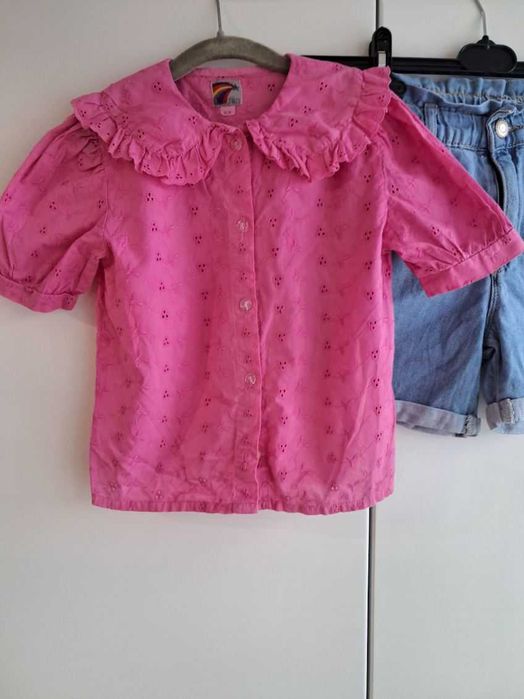 Cudny zestaw:) ażurowa bluzeczka spodenki PaperBag 122/128