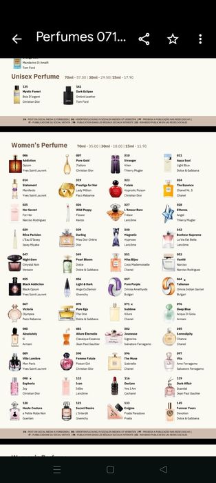 Perfumes chogan idênticos aos originais