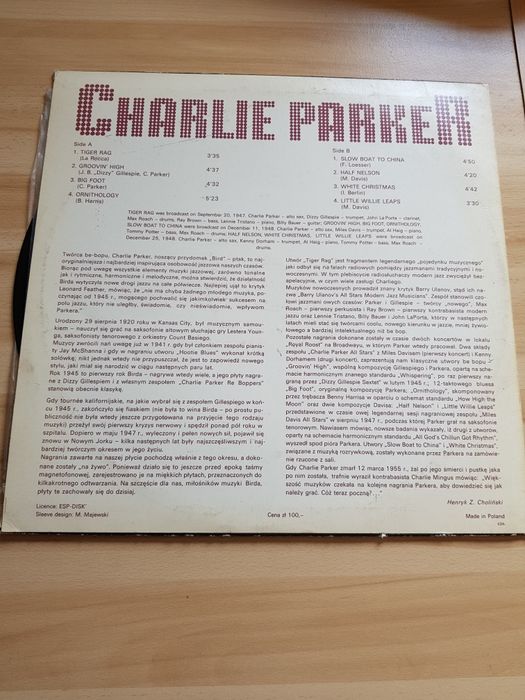 Winyl płyta winylowa Charlie Parker