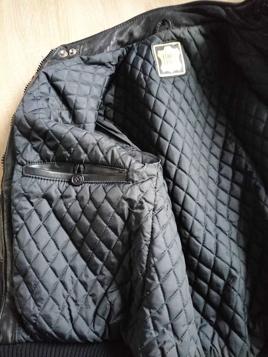 Шкіряна куртка ECHTES LEDER мото косуха пілот бомпер