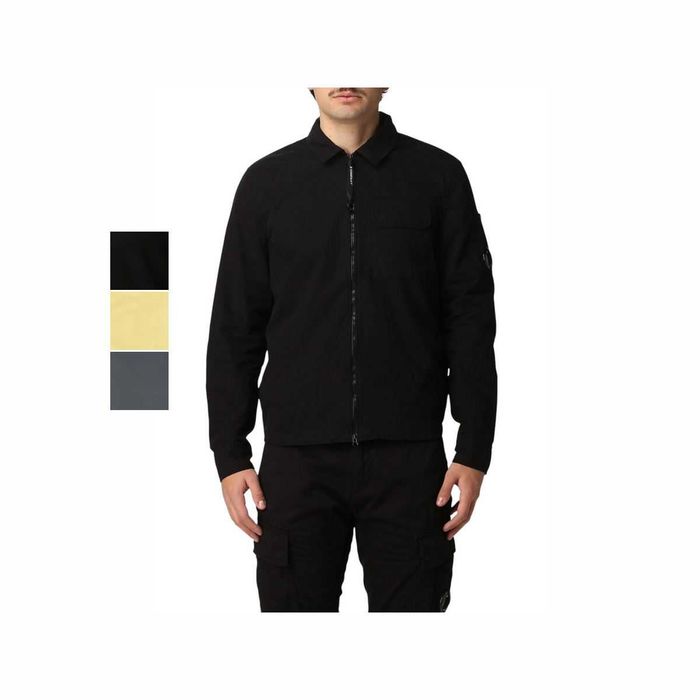 Сорочка C.P. Company Logo-Appliqued Cotton-Gabardine Jacket Black \ Beige \ Dark Grey