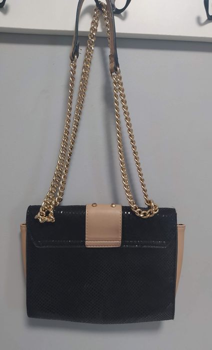 Elegancka torebka damska czarno beżowa