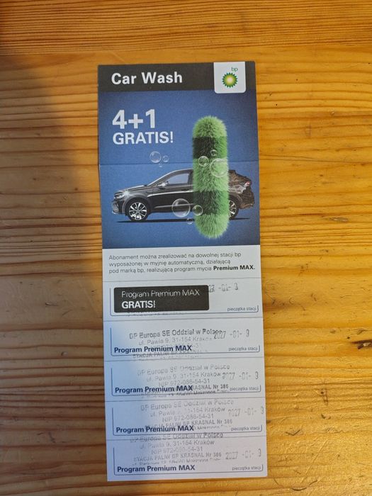 karnet na myjnie BP premium max