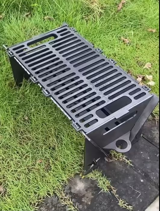 Metalowy grill DIY, przenośny, turystyczny bez elementów złącznych