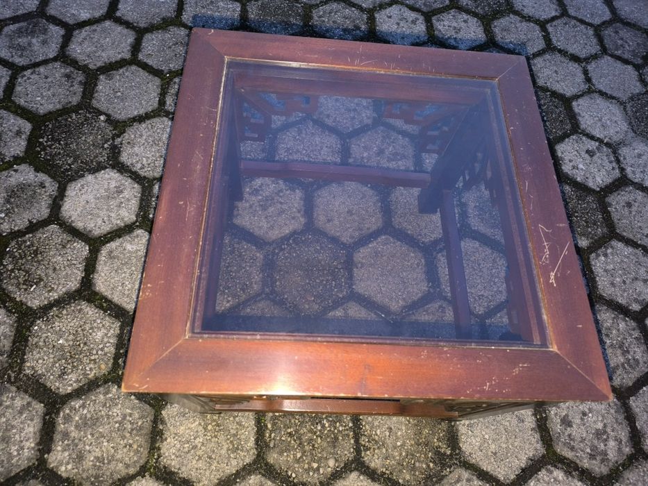 Mesa de apoio madeira/vidro