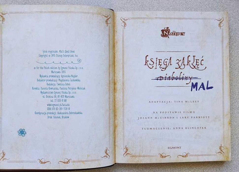 Księga Zaklęć Mal Następcy Tina McLeef