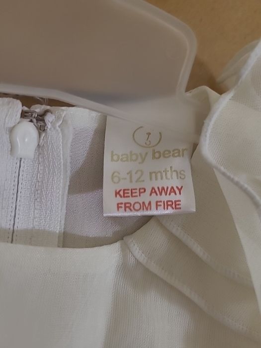 Нарядное бальное платье белое розовое 9-18 месяцев