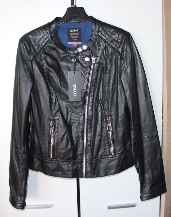 OCHNIK skóra owcza skórzana czarna kurtka ramoneska s 36 34 xs