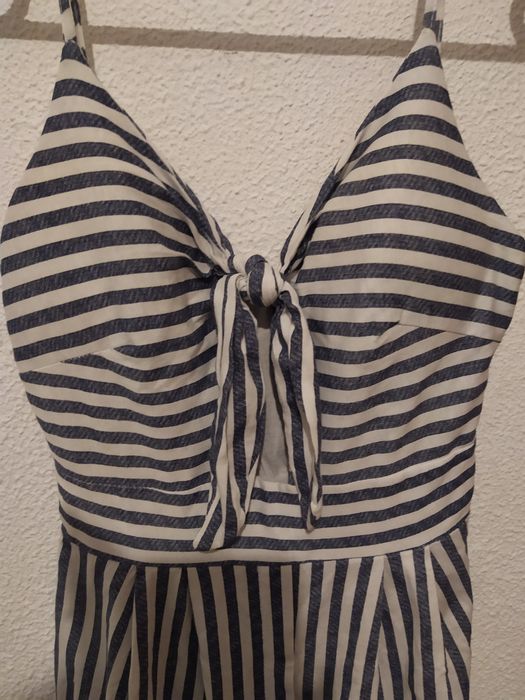 Vestido verão riscas azul e branco