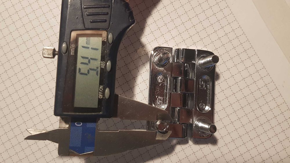 Mocny zawias metalowy, chromowany