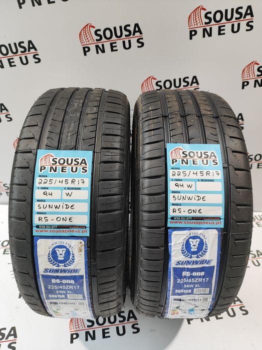 130 Euros 2 pneus Novos 225-45R17 Sunwide - Oferta da Entrega