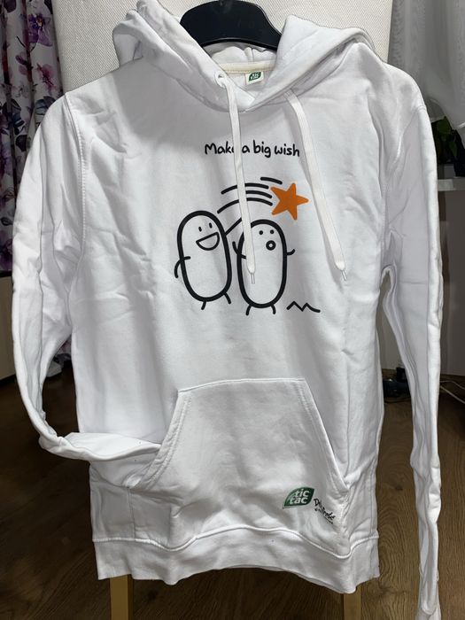 Biała ciepła bluza z tic- taka r. M