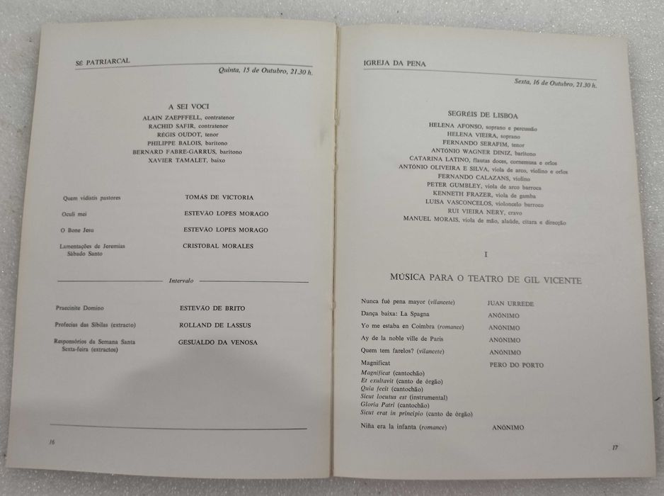 I e II Jornadas de Música Antiga da Gulbenkian - Programas