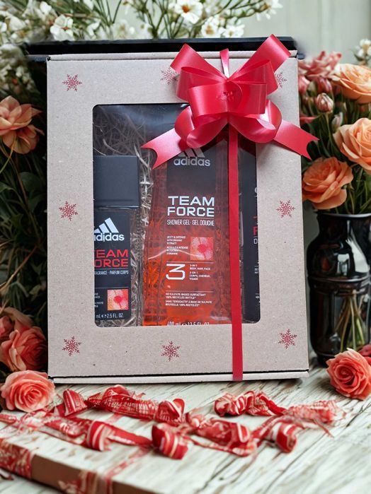 Zestaw kosmetyków męskich Adidas dezodorant szkło,deo spray 150 ml+żel