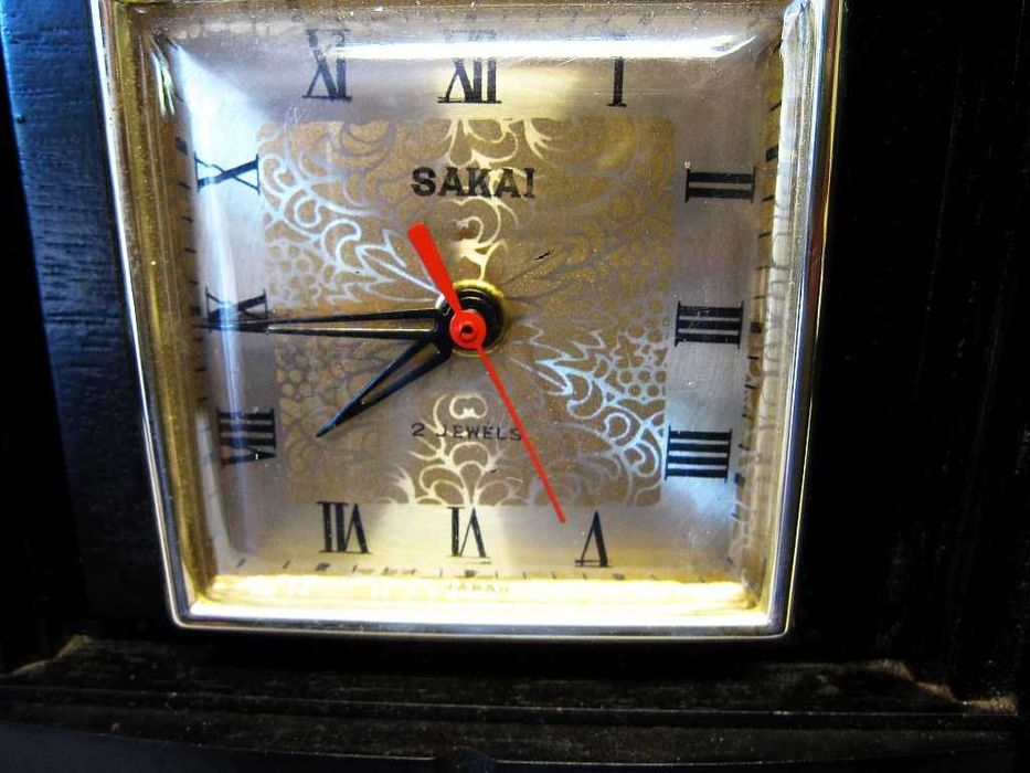 vintage asiático relógio Sakai com guarda joias e caixa de música