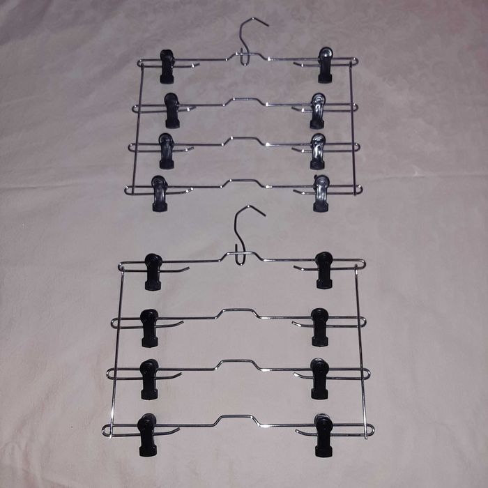 Cabide de metal para saia / calça com clipes