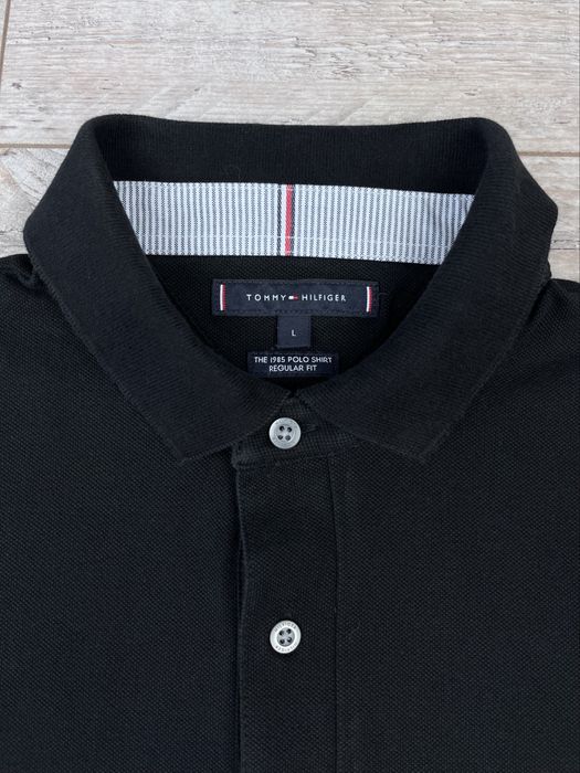 Tommy Hilfiger polo męskie czarne L Regular Fit bawełna