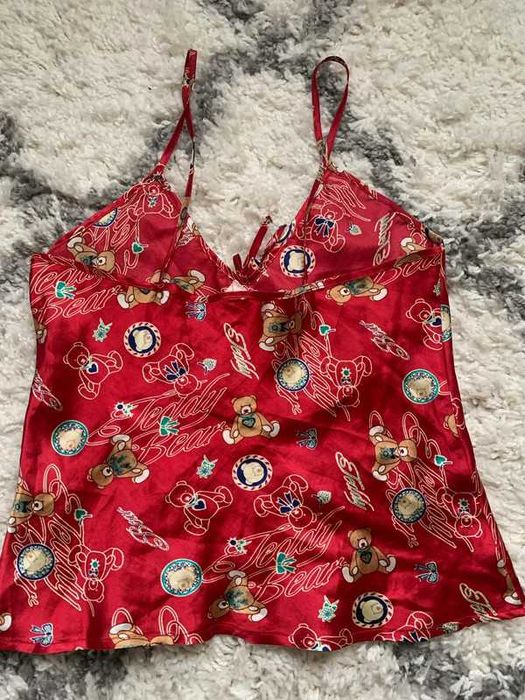 Czerwona satynowa koszulka do spania w misie Gina Benotti 36/38