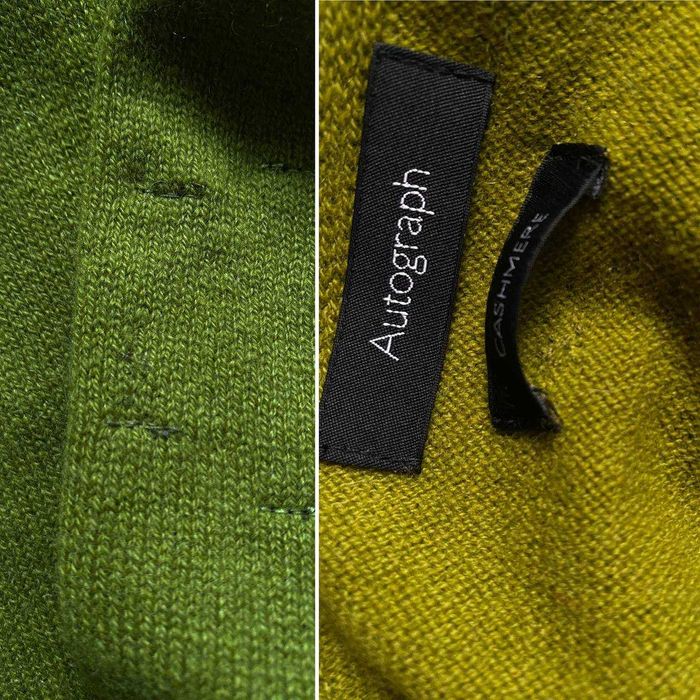 Теплий жіночий м'який зелений шарф Autograph зі 100% кашеміру