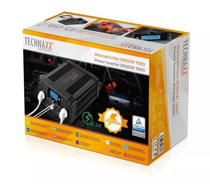 Інвертор Technaxx Germany TE20 12V 2000W/4000W мод. синус  (Німеччина)