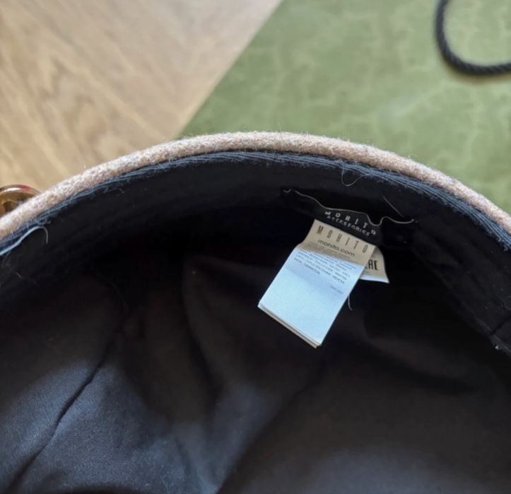 Czapka kaszkiet damski beżowy karmelowy Pinterest śliczna Mohito