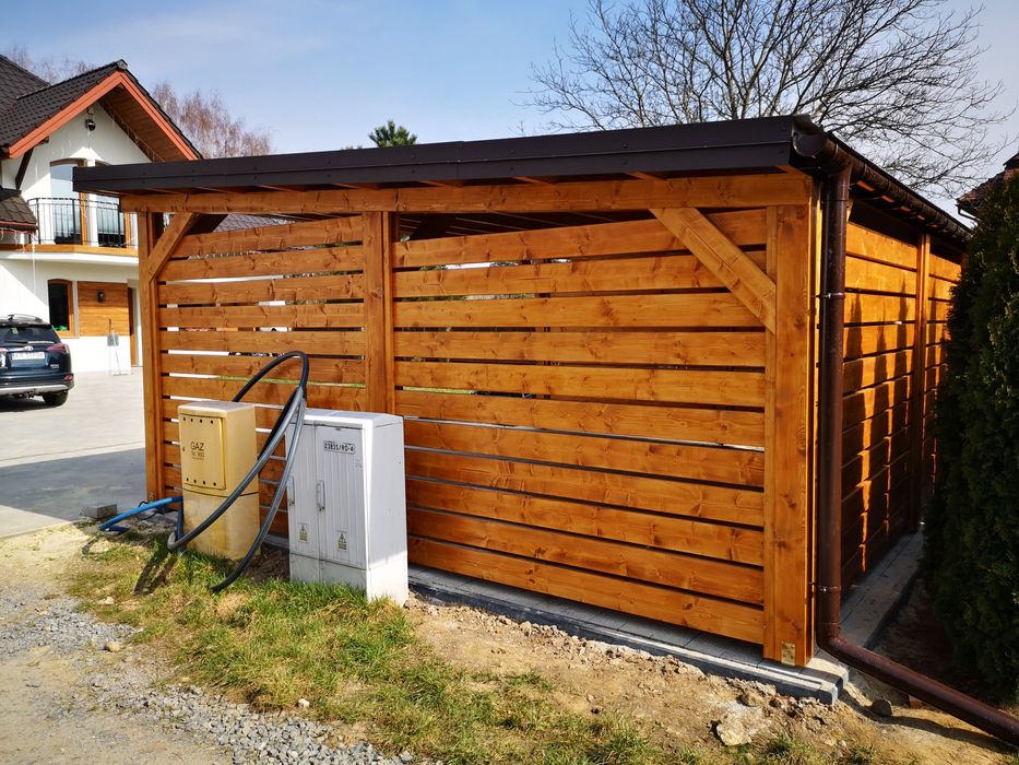 Wiata garażowa drewniana carport altana garaż zadaszenie tarasu